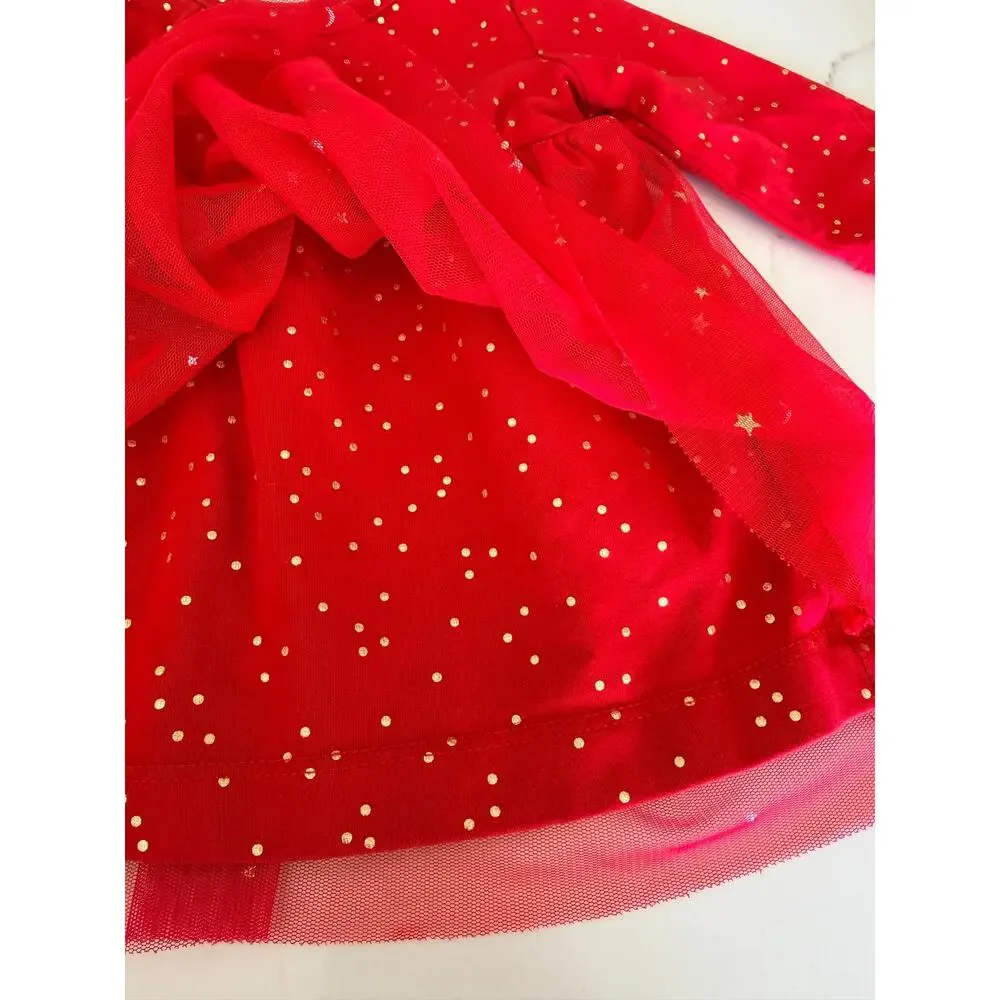 Hanna Andersson Sparkling Red Baby Tulle Dress (0-3M)